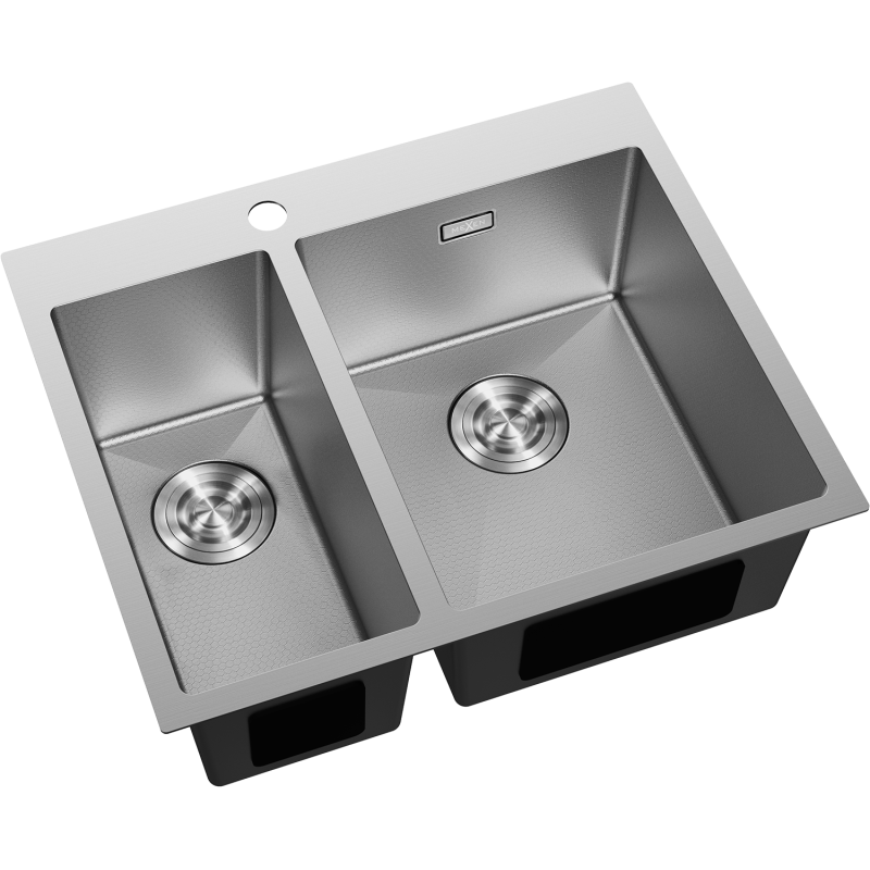 Mexen Flexo 1.5-bowl Stainless Steel Sink 610 x 510 mm, Inox HC - 6446611500-01HC
