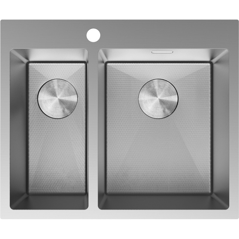 Mexen Flexo čelični sudoper s 1,5 komore 610 x 510 mm, inox HC - 6446611500-01HC