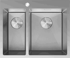Mexen Flexo čelični sudoper s 1,5 komore 610 x 510 mm, inox HC - 6446611500-01HC