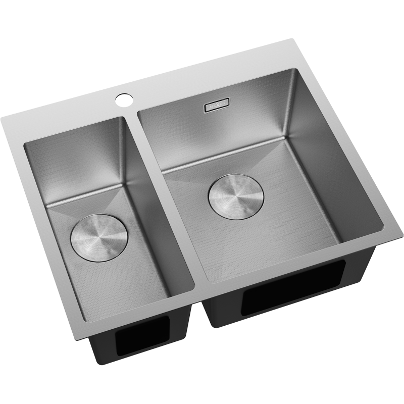 Mexen Flexo 1.5-bowl Stainless Steel Sink 610 x 510 mm, Inox HC - 6446611500-01HC