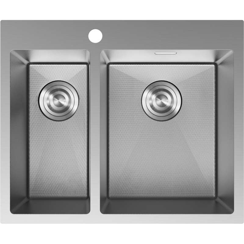 Mexen Flexo rostfri diskho 1,5-facks 610 x 510 mm, inox HC - 6446611500-01HC