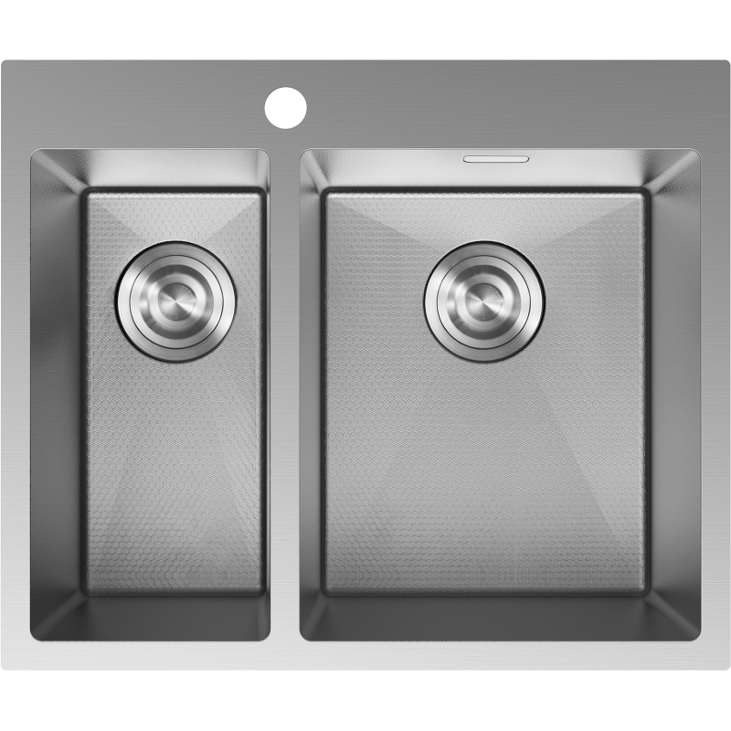 Mexen Flexo zlewozmywak stalowy 1,5-komorowy 610 x 510 mm, inox HC - 6446611500-01HC