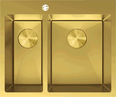 Mexen Flexo fregadero de acero inoxidable de 1,5 senos 610 x 510 mm, dorado - 6446611500-55