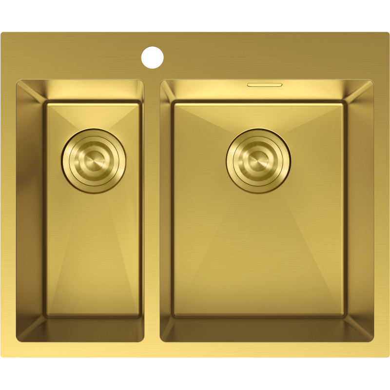 Mexen Flexo lavello in acciaio 1,5 vasche 610 x 510 mm, oro - 6446611500-55