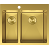 Mexen Flexo évier en acier inoxydable 1,5 cuves 610 x 510 mm, doré - 6446611500-55