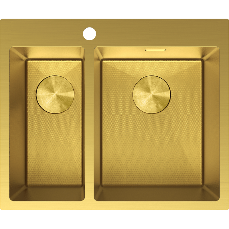 Mexen Flexo lava-loiça de aço inoxidável 1,5-composições 610 x 510 mm, dourado HC - 6446611500-55HC