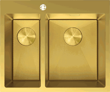 Mexen Flexo stalen gootsteen 1,5-komor 610 x 510 mm, gouden HC - 6446611500-55HC