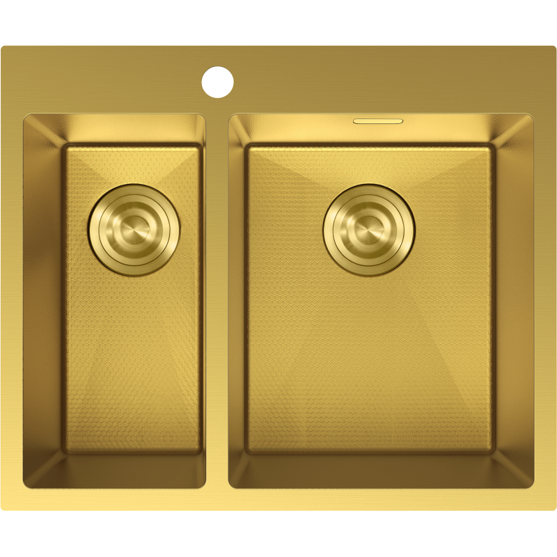 Mexen Flexo νεροχύτης ανοξείδωτος 1,5 θαλάμων 610 x 510 mm, χρυσός HC - 6446611500-55HC