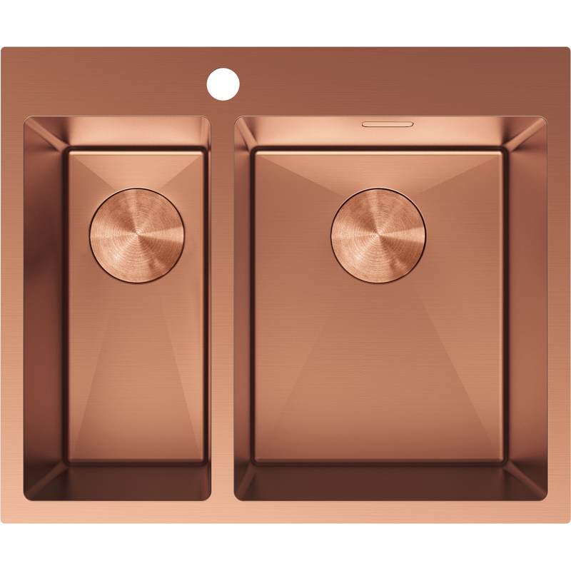 Mexen Flexo fregadero de acero inoxidable de 1,5 senos 610 x 510 mm, cobre - 6446611500-65