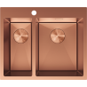 Mexen Flexo évier en acier inoxydable 1,5 chambres 610 x 510 mm, cuivre - 6446611500-65