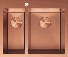 Mexen Flexo fregadero de acero inoxidable de 1,5 senos 610 x 510 mm, cobre - 6446611500-65