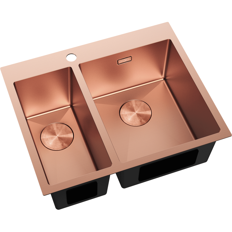 Mexen Flexo teräksinen 1,5-altaiden tiskiallas 610 x 510 mm, kupari - 6446611500-65