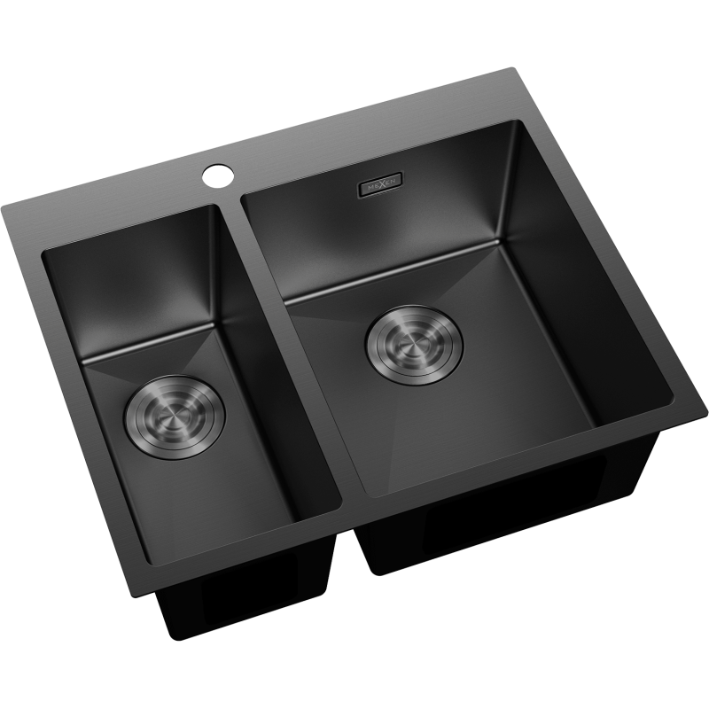 Mexen Flexo svart rostfri diskho 1,5-fack 610 x 510 mm - 6446611500-70