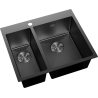 Mexen Flexo steel sink 1.5-bowl 610 x 510 mm, black - 6446611500-70