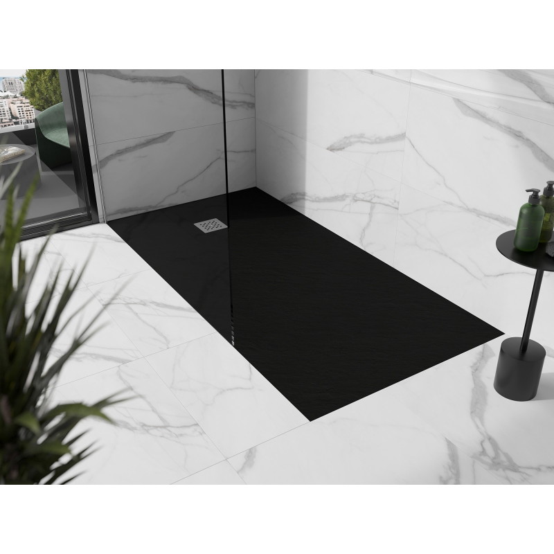 Mexen Stone+ pravokutna kompozitna tuš kada 180 x 80 cm, crna - 44708018