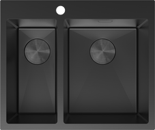 Mexen Flexo svart rostfri diskho 1,5-fack 610 x 510 mm - 6446611500-70
