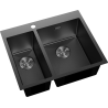 Mexen Flexo évier en acier inoxydable 1,5-bac 610 x 510 mm, noir HC - 6446611500-70HC
