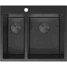 Mexen Flexo 1.5-bowl stainless steel sink 610 x 510 mm, black HC - 6446611500-70HC