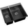 Mexen Flexo évier en acier inoxydable 1,5-bac 610 x 510 mm, noir HC - 6446611500-70HC