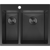 Mexen Flexo évier en acier inoxydable 1,5 cuves 610 x 510 mm, noir HC - 6446611500-70HC
