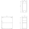 Mexen Box-A open kast met plank 20 cm, grafiet mat - 91AX2-0200-470-0-66