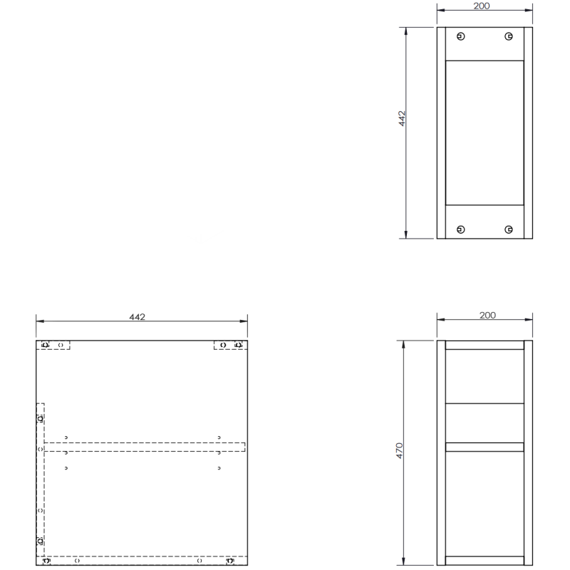 Mexen Box-A armadietto aperto con ripiano 20 cm, nero lucido - 91AX2-0200-470-0-70