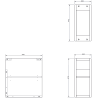 Mexen Box-A offene Schrank mit Regal 20 cm, schwarz glänzend - 91AX2-0200-470-0-70