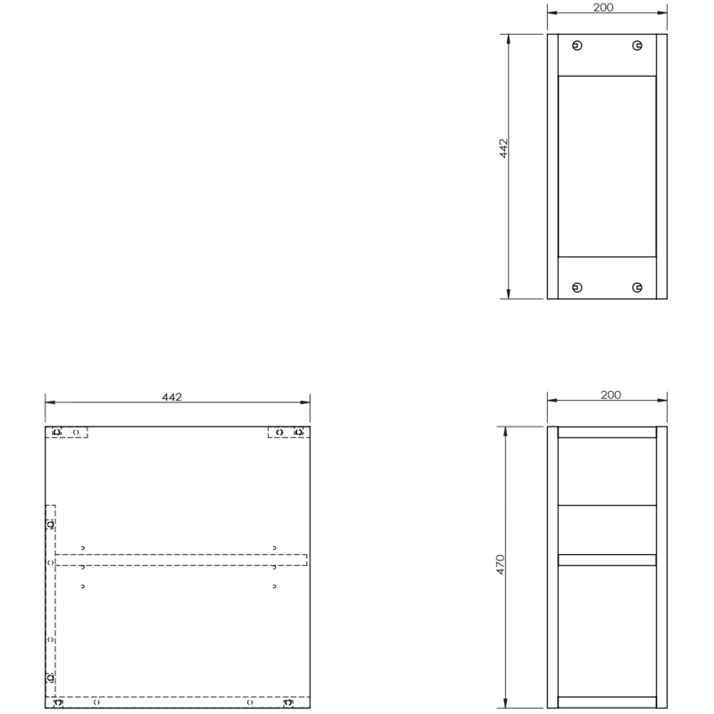 Mexen Box-A armoire ouverte avec étagère 20 cm, noir mat - 91AX2-0200-470-0-71