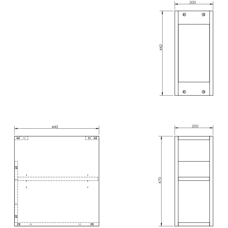 Mexen Box-A avatud kapp riiuliga 20 cm, must matt - 91AX2-0200-470-0-71