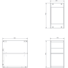 Mexen Box-A offener Schrank mit Regal 25 cm, weißer Glanz - 91AX2-0250-470-0-00