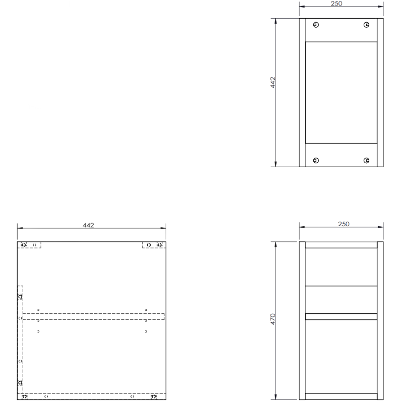 Mexen Box-A szafka otwarta z półką 25 cm, biała mat - 91AX2-0250-470-0-01