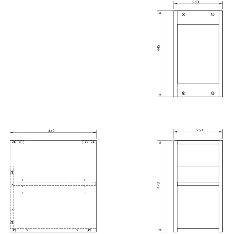 Mexen Box-A szafka otwarta z półką 25 cm, szara mat - 91AX2-0250-470-0-62