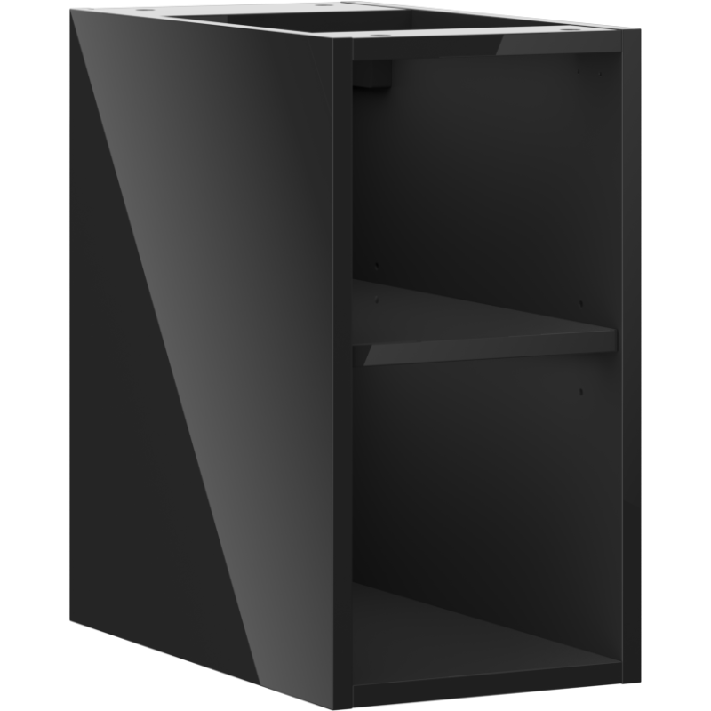 Mexen Box-A armário aberto com prateleira 25 cm, preto brilhante - 91AX2-0250-470-0-70