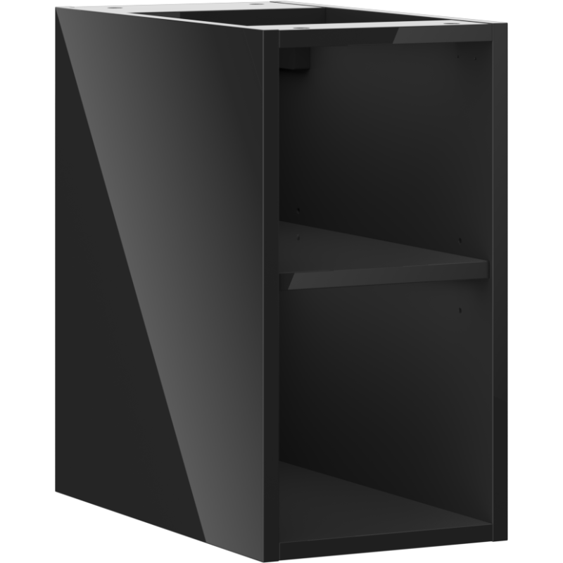 Mexen Box-A armario abierto con estante 25 cm, negro brillo - 91AX2-0250-470-0-70