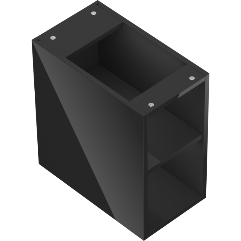 Mexen Box-A open cabinet with shelf 25 cm, black gloss - 91AX2-0250-470-0-70