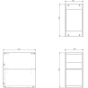 Mexen Box-A offener Schrank mit Regal 25 cm, Eiche - 91AX2-0250-470-0-81