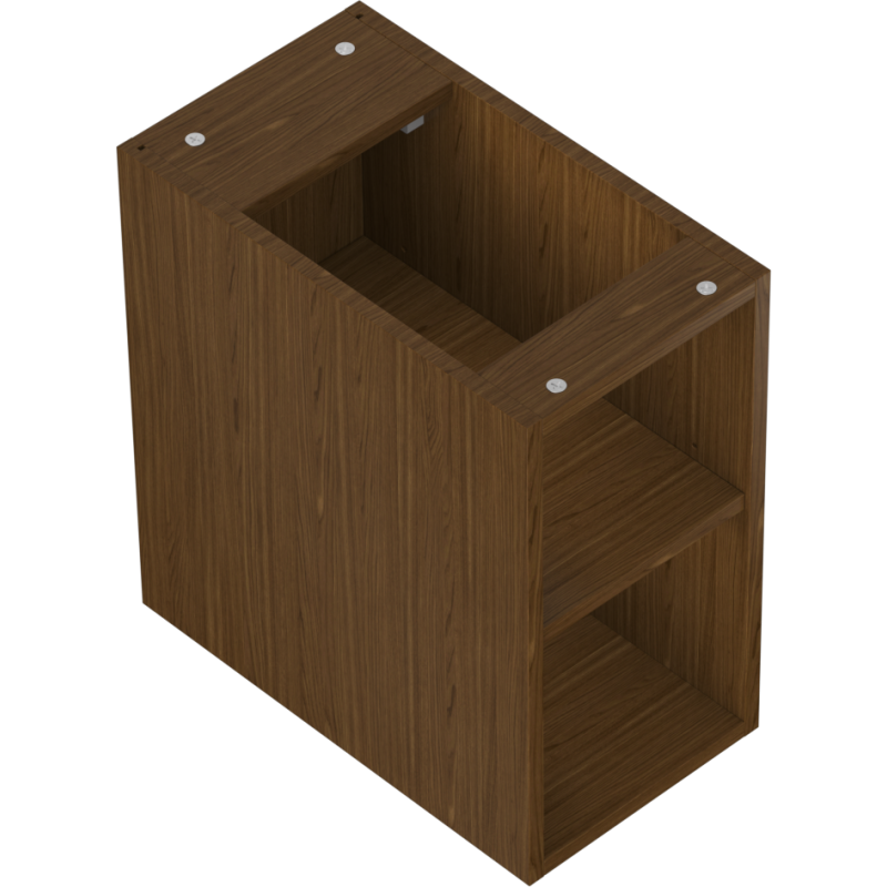 Mexen Box-A armario abierto con estante de 25 cm, nogal - 91AX2-0250-470-0-86