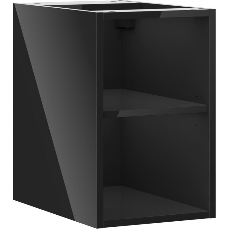 Mexen Box-A armário aberto com prateleira 30 cm, preto brilho - 91AX2-0300-470-0-70