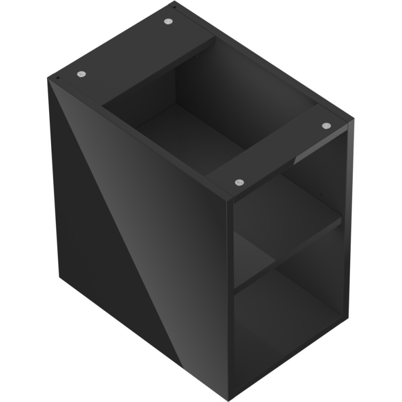 Mexen Box-A otvoreni ormarić s policom 30 cm, crni sjaj - 91AX2-0300-470-0-70