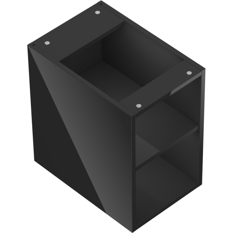 Mexen Box-A szafka otwarta z półką 30 cm, czarna połysk - 91AX2-0300-470-0-70