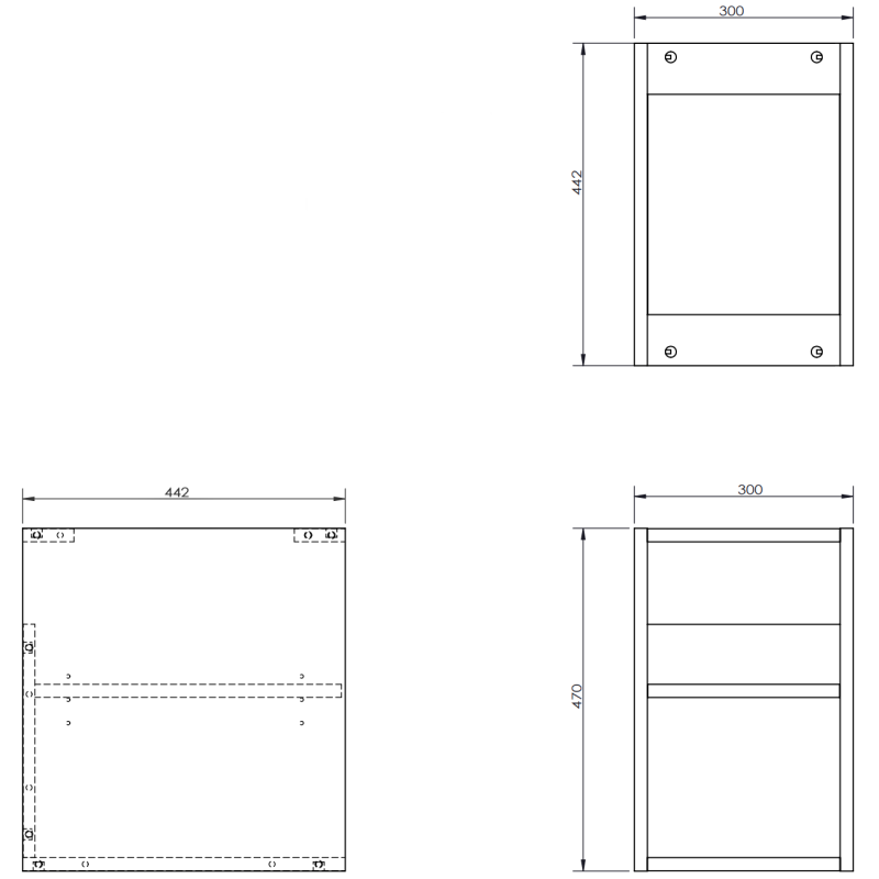 Mexen Box-A avoin kaappi hyllyllä 30 cm, musta kiilto - 91AX2-0300-470-0-70
