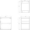 Mexen Box-A offener Schrank mit Regal 35 cm, grau matt - 91AX2-0350-470-0-62