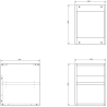 Mexen Box-A open kast met plank 35 cm, grafiet mat - 91AX2-0350-470-0-66