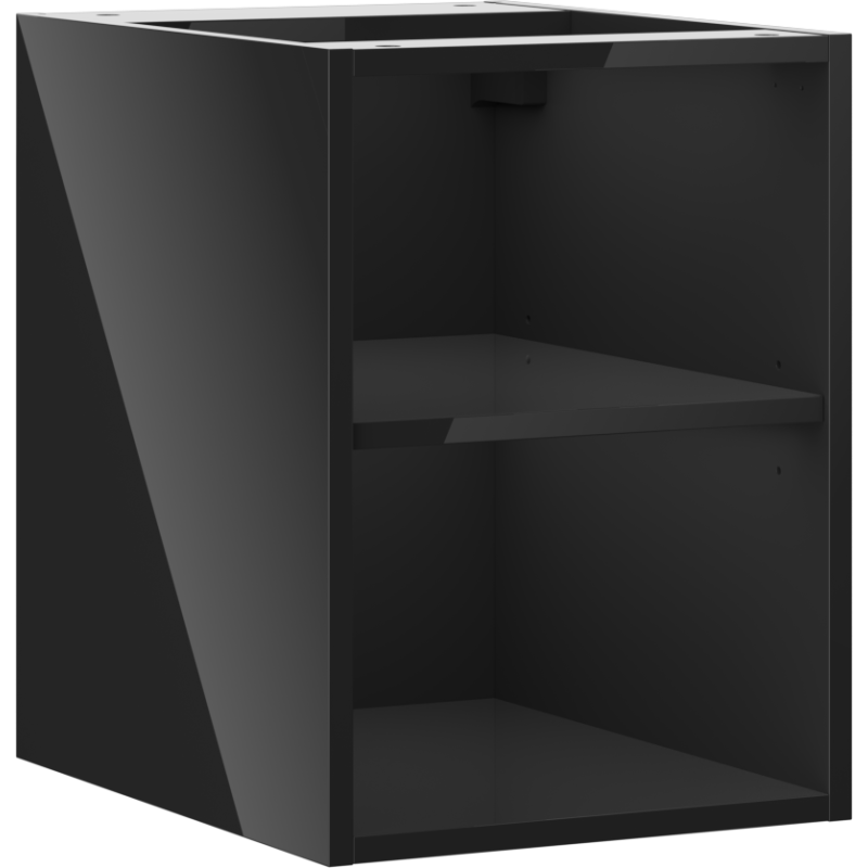 Mexen Box-A armario abierto con balda de 35 cm, negro brillo - 91AX2-0350-470-0-70
