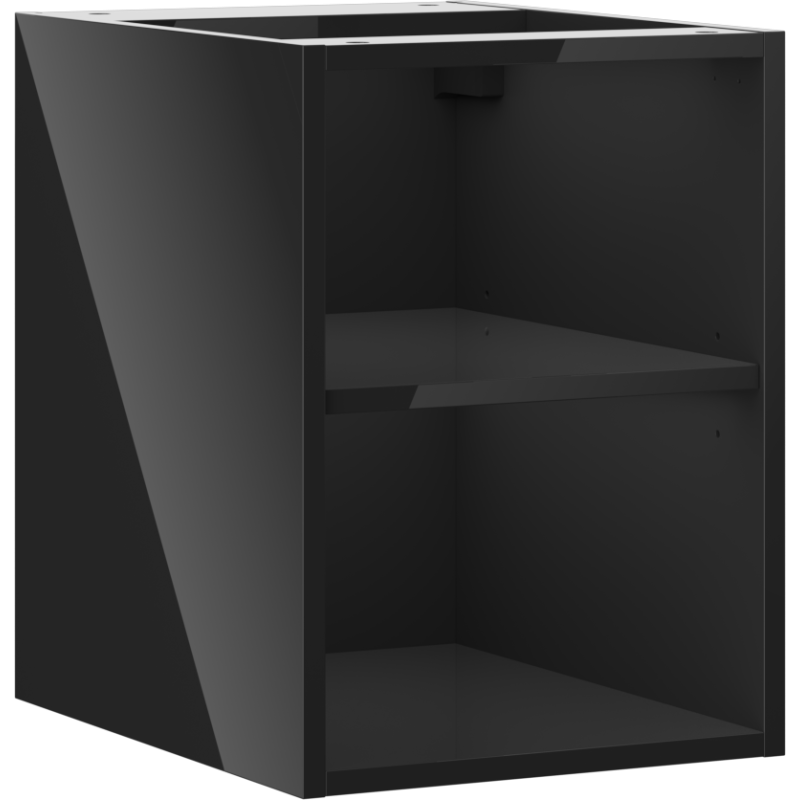 Mexen Box-A offener Schrank mit Regal 35 cm, schwarzer Glanz - 91AX2-0350-470-0-70