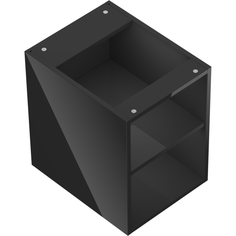 Mexen Box-A armário aberto com prateleira 35 cm, preto brilho - 91AX2-0350-470-0-70