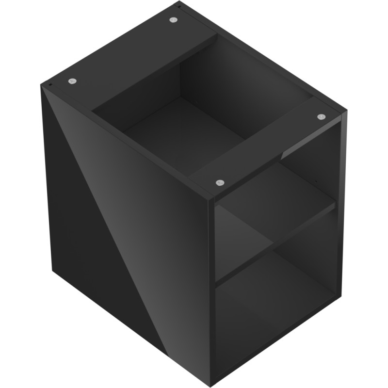 Mexen Box-A otvoreni ormarić s policom 35 cm, crni sjaj - 91AX2-0350-470-0-70