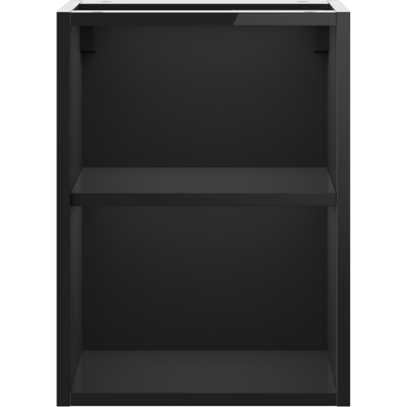 Mexen Box-A armário aberto com prateleira 35 cm, preto brilho - 91AX2-0350-470-0-70