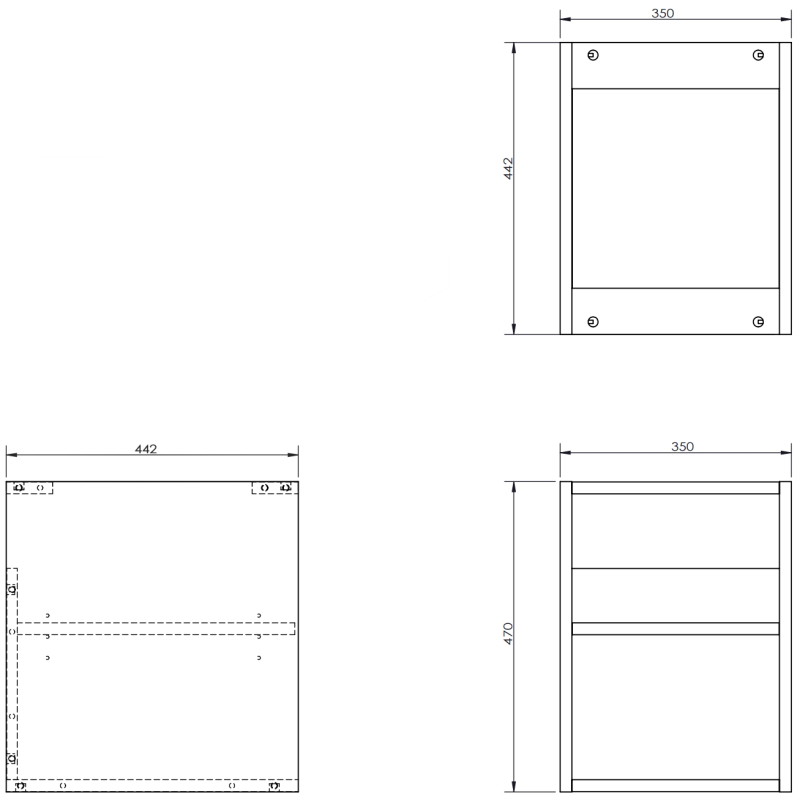 Mexen Box-A avatud kapp riiuliga 35 cm, must matt - 91AX2-0350-470-0-71