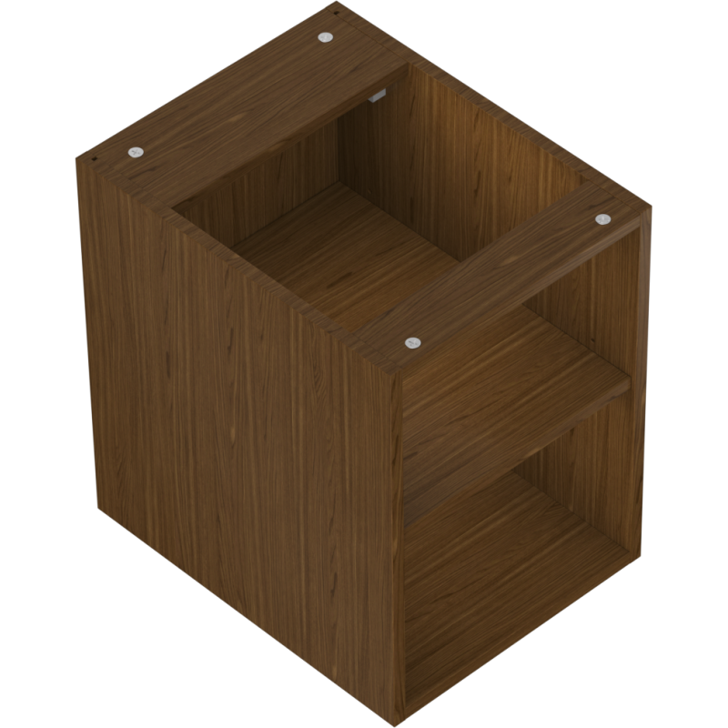 Mexen Box-A Offener Schrank mit Regal 35 cm, Nussbaum - 91AX2-0350-470-0-86